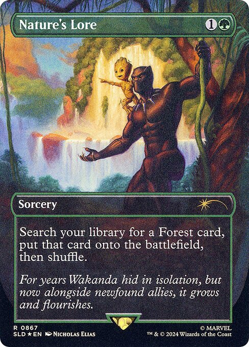 Nature's Lore (867) - BORDERLESS - FULL ART (Foil) - Secret Lair Drop - Game On