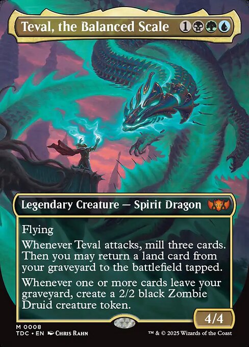 Teval, the Balanced Scale (8) - BORDERLESS - FULL ART - Tarkir: Dragonstorm Commander - Game On