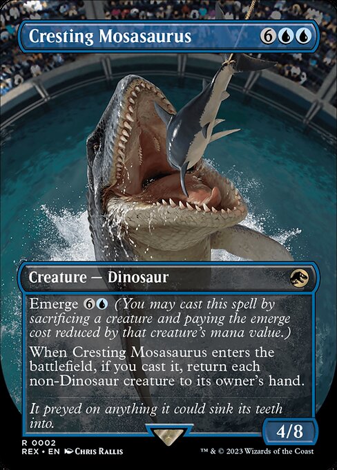 Cresting Mosasaurus (2) - BORDERLESS - FULL ART - Jurassic World Collection - Game On