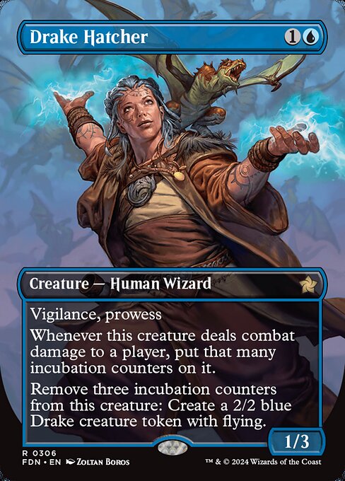 Drake Hatcher (306) - BORDERLESS (Foil) - Foundations - Game On