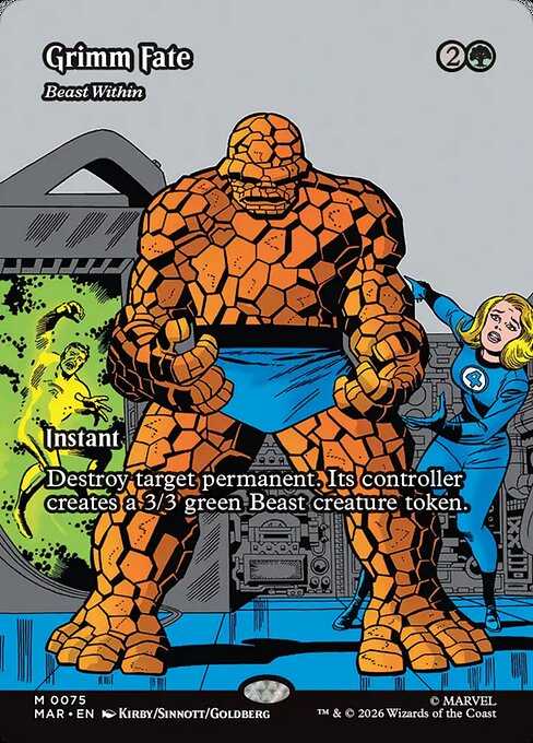 Beast Within (75) - BORDERLESS - FULL ART (Foil) - Marvel Universe - Game On