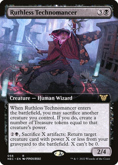 Ruthless Technomancer (56) - EXTENDED ART - Neon Dynasty Commander - Game On