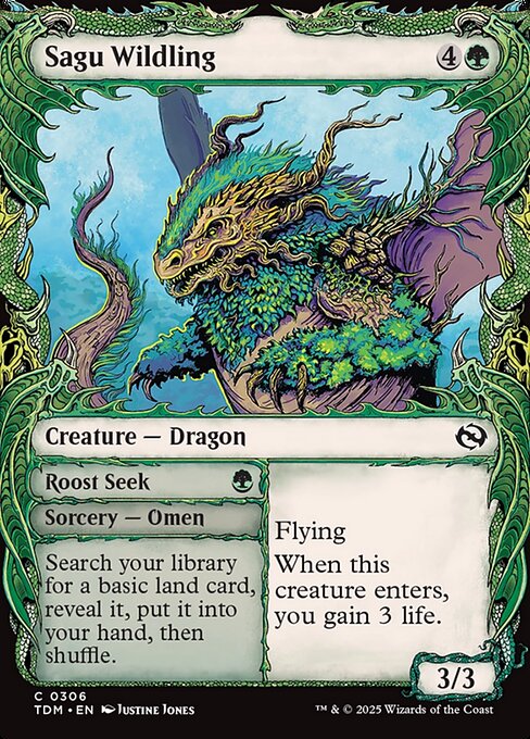 Sagu Wildling // Roost Seek (306) - SHOWCASE (Foil) - Tarkir: Dragonstorm - Game On