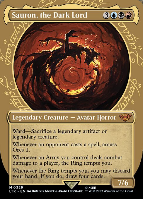 Sauron, the Dark Lord (329) - BORDERLESS (Foil) - The Lord of the Rings: Tales of Middle-earth - Game On