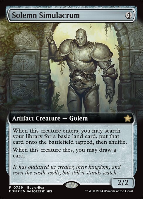 Solemn Simulacrum (729) - EXTENDED ART (Foil) - Foundations - Game On