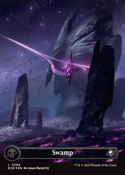 Swamp (369) - BORDERLESS - FULL ART (Foil) - Edge of Eternities - Game On