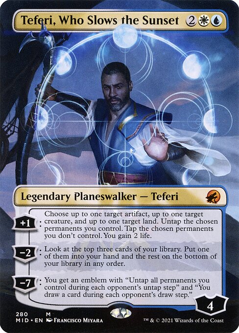 Teferi, Who Slows the Sunset (280) - BORDERLESS - FULL ART (Foil) - Innistrad: Midnight Hunt - Game On