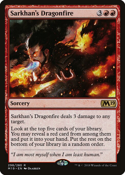 Sarkhan's Dragonfire (298) - Core Set 2019 - Game On