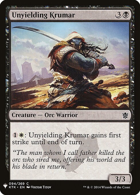 Unyielding Krumar (KTK-94) - The List - Game On