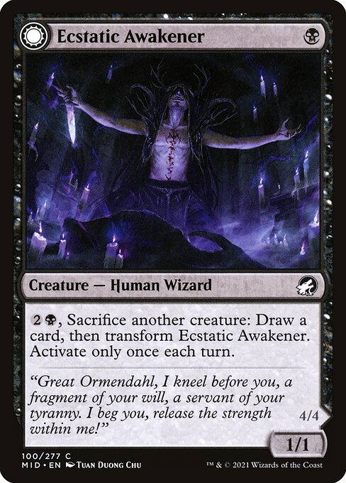 Ecstatic Awakener // Awoken Demon (100) (Foil) - Innistrad: Midnight Hunt - Game On