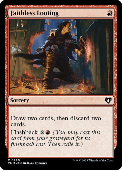 Faithless Looting (220) (Foil) - Commander Masters - Game On