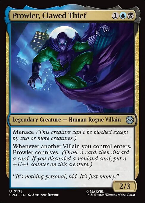 Prowler, Clawed Thief (138) (Foil) - Marvel's Spider-Man - Game On
