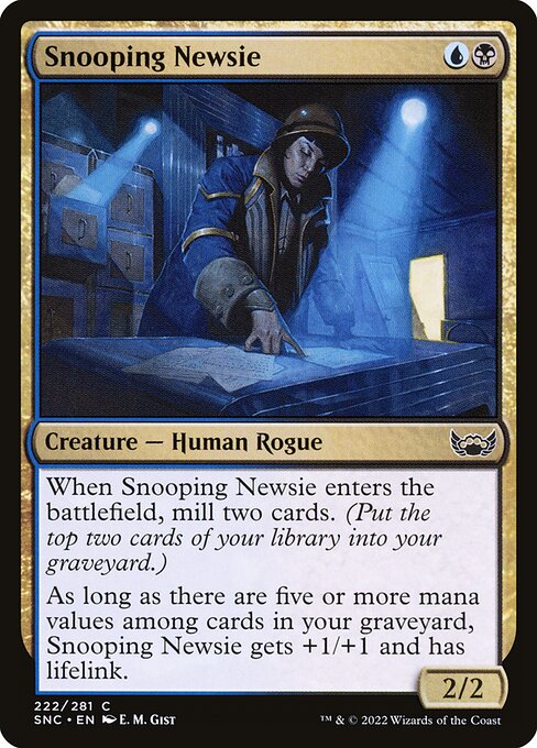 Snooping Newsie (222) (Foil) - Streets of New Capenna - Game On