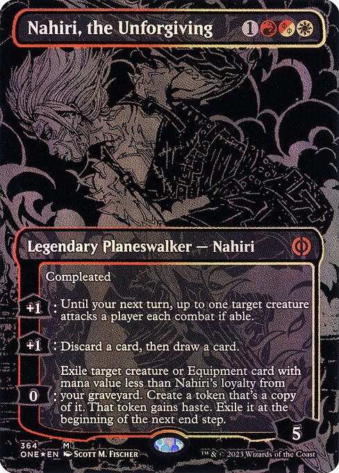 Nahiri, the Unforgiving (364) - BORDERLESS (Foil) - Phyrexia: All Will Be One - Game On
