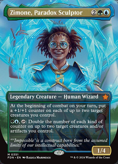 Zimone, Paradox Sculptor (351) - BORDERLESS (Foil) - Foundations - Game On