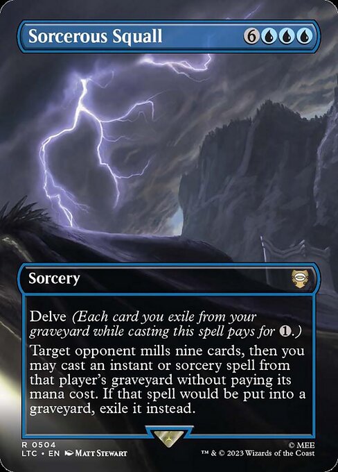 Sorcerous Squall (504) - BORDERLESS - FULL ART (Foil) - Tales of Middle-earth Commander - Game On