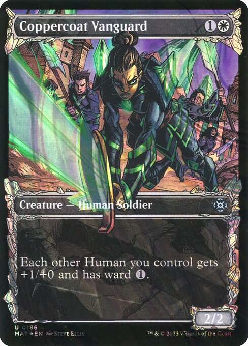 Coppercoat Vanguard (186) - SHOWCASE (Foil) - March of the Machine: The Aftermath - Game On