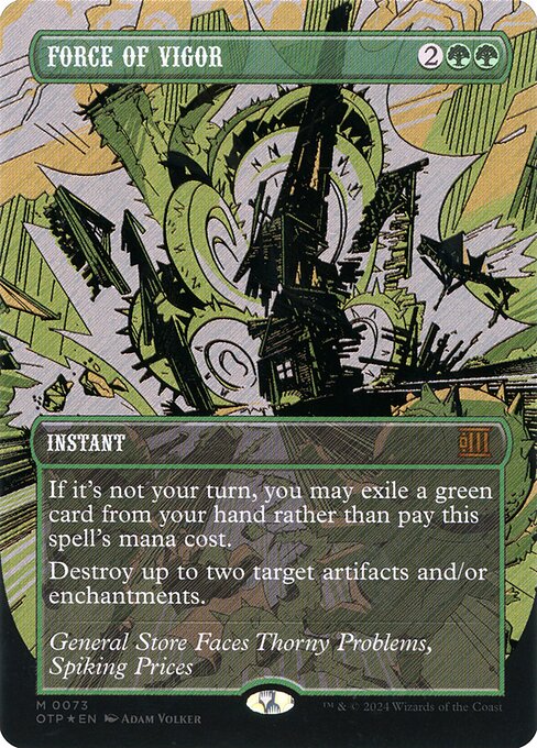 Force of Vigor (73) - BORDERLESS (Foil) - Breaking News - Game On