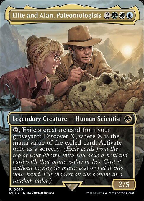Ellie and Alan, Paleontologists (10) - BORDERLESS - FULL ART (Foil) - Jurassic World Collection - Game On