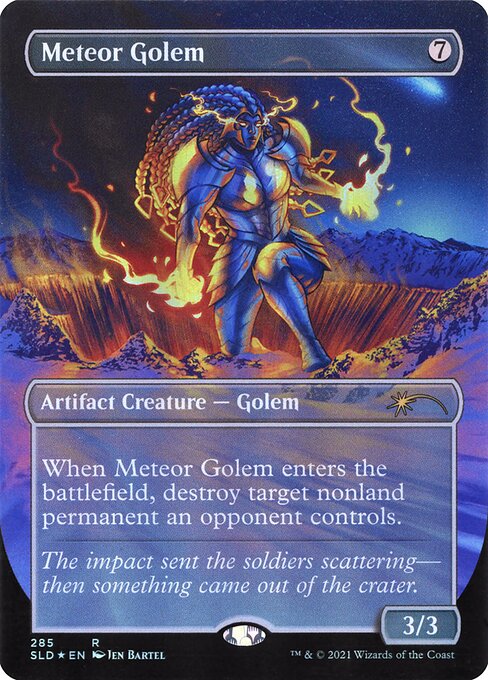 Meteor Golem (285) - BORDERLESS - FULL ART (Foil) - Secret Lair Drop - Game On