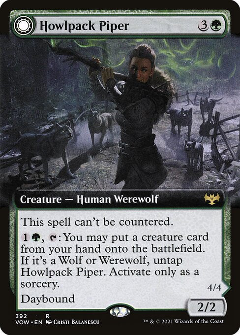 Howlpack Piper // Wildsong Howler (392) - EXTENDED ART (Foil) - Innistrad: Crimson Vow - Game On