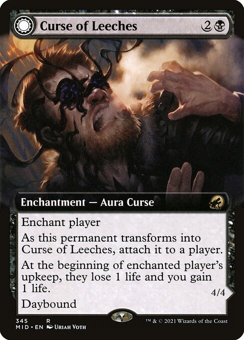 Curse of Leeches // Leeching Lurker (345) - EXTENDED ART (Foil) - Innistrad: Midnight Hunt - Game On