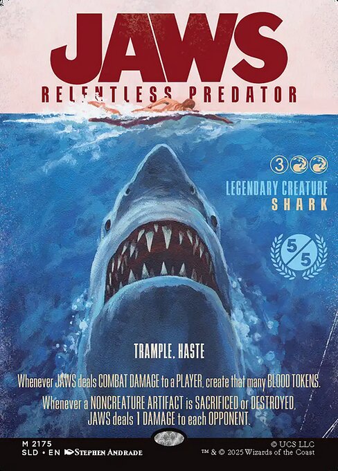 Jaws, Relentless Predator (2175) - FULL ART - Secret Lair Drop - Game On