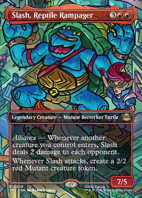 Slash, Reptile Rampager (208) - BORDERLESS - FULL ART - Teenage Mutant Ninja Turtles - Game On