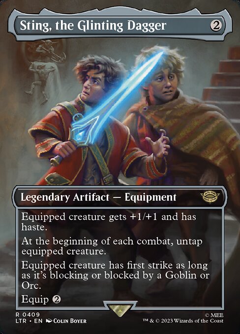 Sting, the Glinting Dagger (409) - BORDERLESS - FULL ART (Foil) - The Lord of the Rings: Tales of Middle-earth - Game On