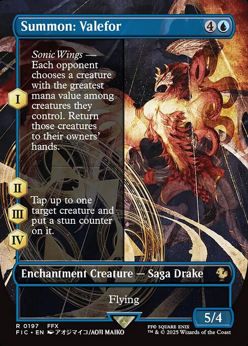 Summon: Valefor (197) - BORDERLESS (Foil) - Final Fantasy Commander - Game On
