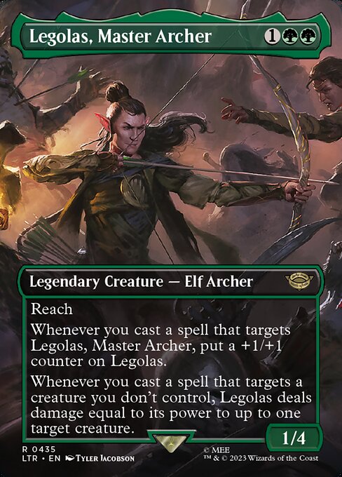 Legolas, Master Archer (435) - BORDERLESS - FULL ART (Foil) - The Lord of the Rings: Tales of Middle-earth - Game On