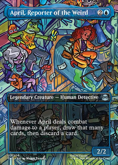 April, Reporter of the Weird (206) - BORDERLESS - FULL ART (Foil) - Teenage Mutant Ninja Turtles - Game On