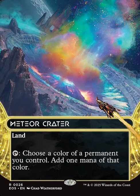 Meteor Crater (26) - BORDERLESS - FULL ART (Foil) - Edge of Eternities: Stellar Sights - Game On