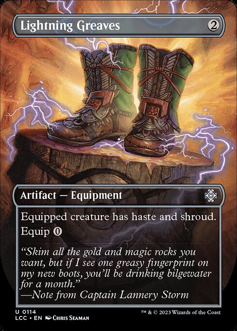 Lightning Greaves (114) - BORDERLESS (Foil) - The Lost Caverns of Ixalan Commander - Game On