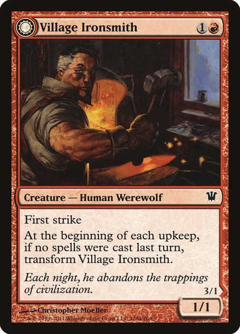 Village Ironsmith // Ironfang (168) (Foil) - Innistrad - Game On