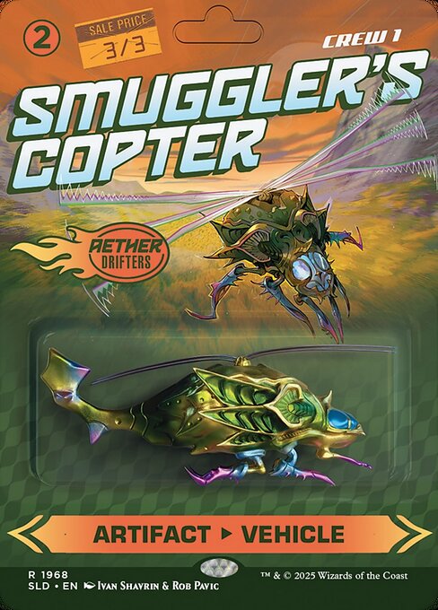 Smuggler's Copter // Smuggler's Copter (1968) - BORDERLESS - FULL ART - Secret Lair Drop - Game On