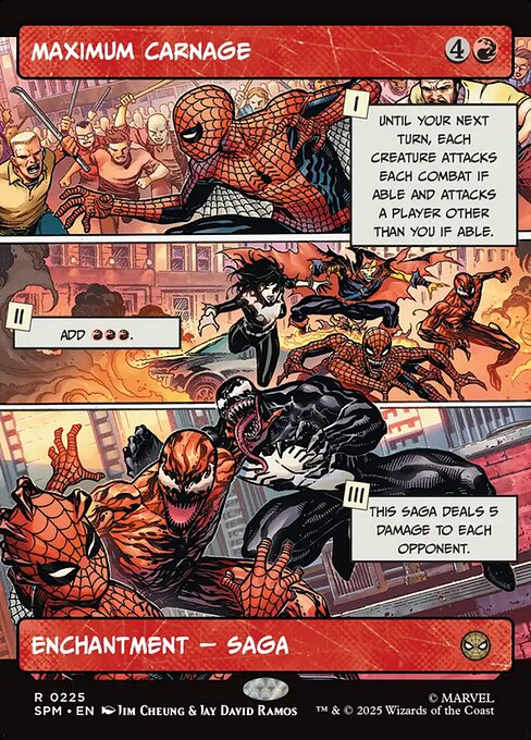 Maximum Carnage (225) - BORDERLESS - FULL ART (Foil) - Marvel's Spider-Man - Game On
