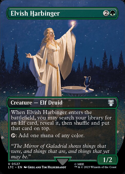Elvish Harbinger (527) - BORDERLESS - FULL ART (Foil) - Tales of Middle-earth Commander - Game On
