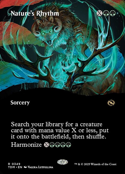 Nature's Rhythm (349) - BORDERLESS (Foil) - Tarkir: Dragonstorm - Game On