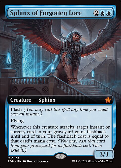 Sphinx of Forgotten Lore (457) - EXTENDED ART (Foil) - Foundations - Game On