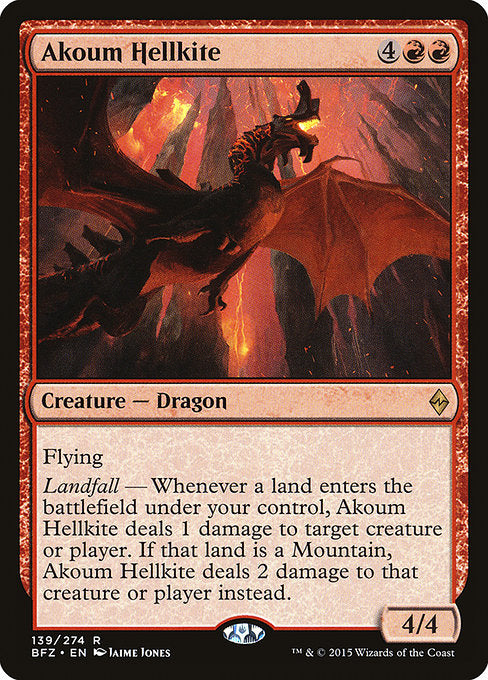 Akoum Hellkite (139) (Foil) - Battle for Zendikar - Game On