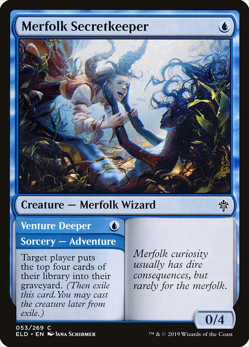 Merfolk Secretkeeper // Venture Deeper (53) (Foil) - Throne of Eldraine - Game On