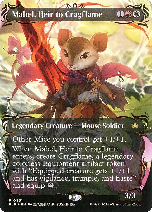Mabel, Heir to Cragflame (351) - BORDERLESS (Foil) - Bloomburrow - Game On