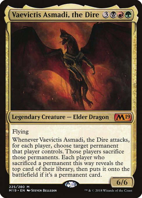 Vaevictis Asmadi, the Dire (225) (Foil) - Core Set 2019 - Game On