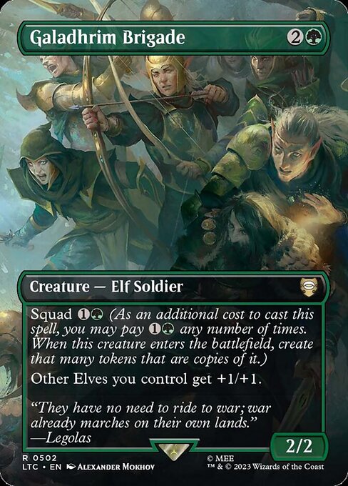 Galadhrim Brigade (502) - BORDERLESS - FULL ART (Foil) - Tales of Middle-earth Commander - Game On