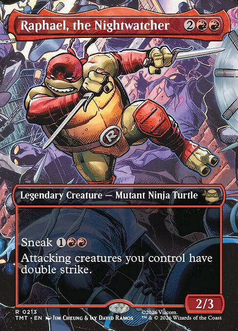 Raphael, the Nightwatcher (213) - BORDERLESS - FULL ART (Foil) - Teenage Mutant Ninja Turtles - Game On