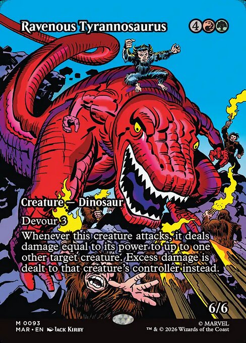 Ravenous Tyrannosaurus (93) - BORDERLESS - FULL ART - Marvel Universe - Game On