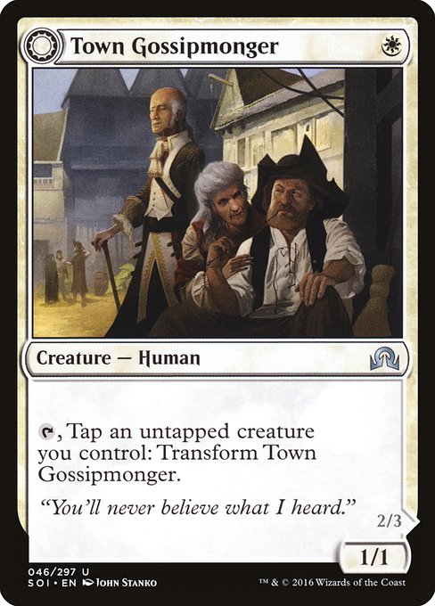 Town Gossipmonger // Incited Rabble (46) (Foil) - Shadows over Innistrad - Game On