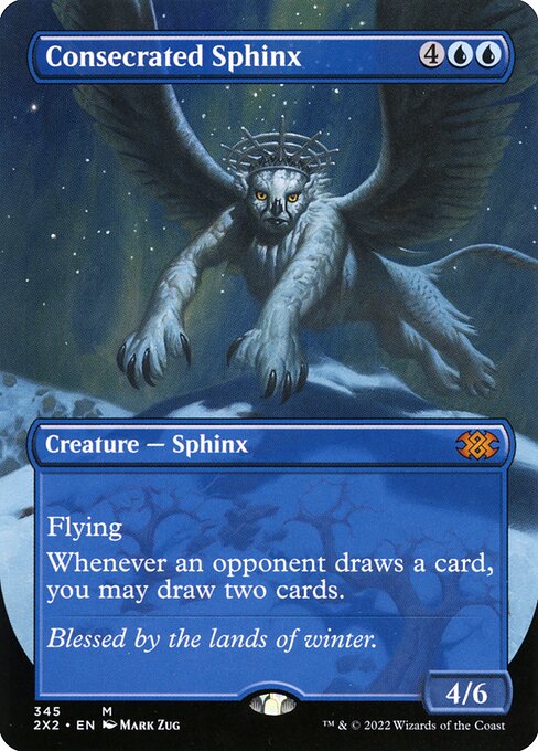 Consecrated Sphinx (345) - BORDERLESS - FULL ART (Foil) - Double Masters 2022 - Game On