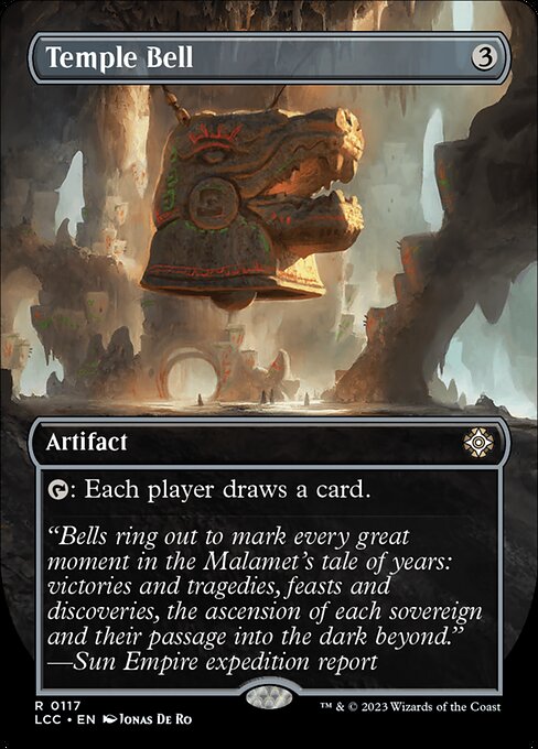 Temple Bell (117) - BORDERLESS (Foil) - The Lost Caverns of Ixalan Commander - Game On